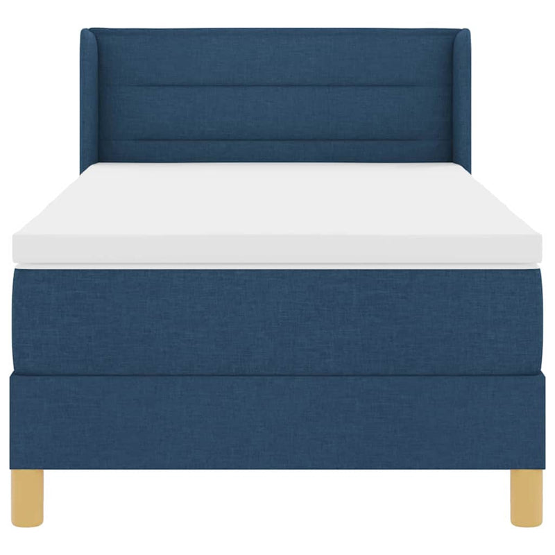 vidaXL Rugós Ágy matracmal fejtámlával Kék 100 x 200 cm szövet