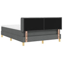 vidaXL Boxrugós ágy matracmal Sötétszürke 190 x 140 cm szövet