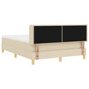vidaXL Boxrugós ágy matracmal fejtámlával Krém 190 x 140 cm szövet
