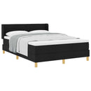 vidaXL Boxrugós ágy matracmal fejtámlával Fekete 200 x 140 cm szövet