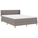 vidaXL Boxrugós ágy fejtámlával Tópszínű 200 x 140 cm szövet
