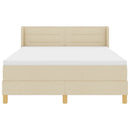 vidaXL Boxrugós ágy matracmal fejtámlával Krém 200 x 140 cm szövet