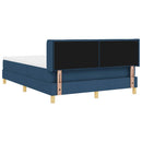 vidaXL Boxrugós ágy matracmal fejtámlával Kék 200 x 140 cm szövet