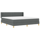 vidaXL Boxrugós ágy matracmal Sötétszürke 200 x 180 cm szövet