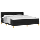 vidaXL Boxrugós ágy matracmal fejtámlával Fekete 200 x 180 cm szövet