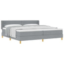 vidaXL Boxrugós ágy matracmal Világosszürke 200 x 200 cm szövet