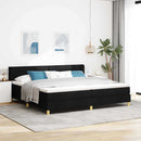 vidaXL Boxrugós ágy matracmal fejtámlával Fekete 200 x 200 cm szövet