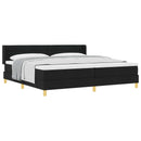 vidaXL Boxrugós ágy matracmal fejtámlával Fekete 200 x 200 cm szövet