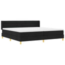 vidaXL Boxrugós ágy matracmal fejtámlával Fekete 200 x 200 cm szövet