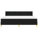vidaXL Boxrugós ágy matracmal fejtámlával Fekete 200 x 200 cm szövet