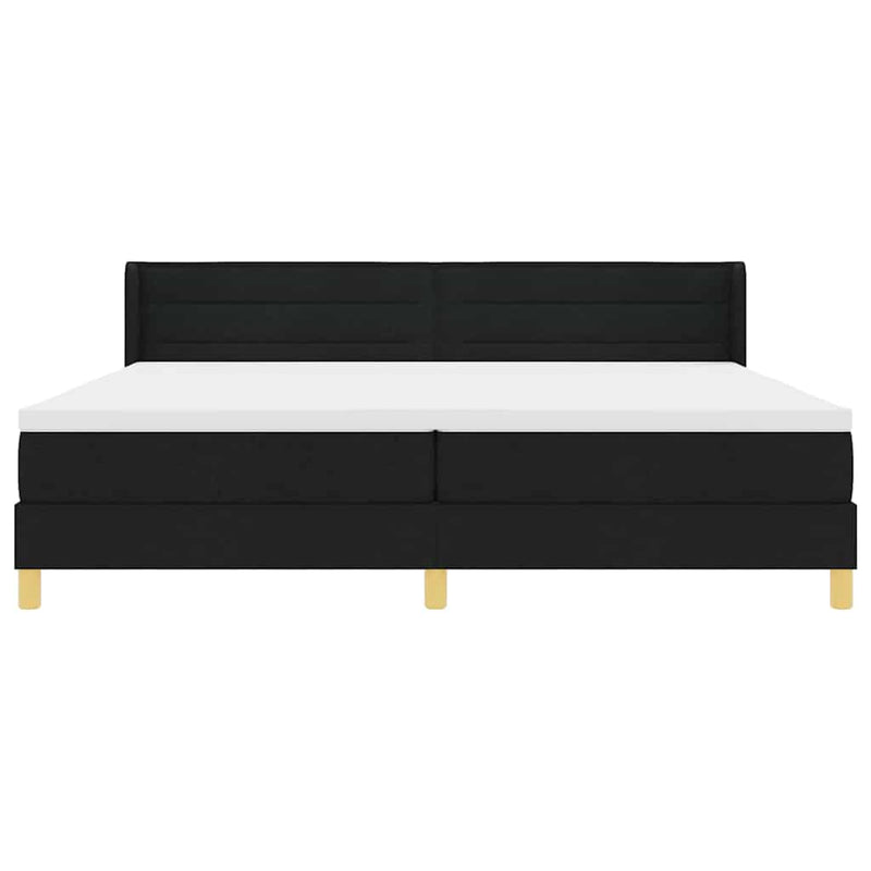 vidaXL Boxrugós ágy Fekete és fehér és fekete 200 x 200 cm Hab