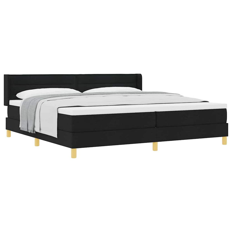 vidaXL Boxrugós ágy Fekete és fehér és fekete 200 x 200 cm Hab