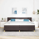 vidaXL Boxrugós ágy matracmal Sötét Barna 200 x 200 cm szövet