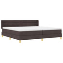 vidaXL Boxrugós ágy matracmal Sötét Barna 200 x 200 cm szövet