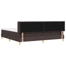 vidaXL Boxrugós ágy matracmal Sötét Barna 200 x 200 cm szövet