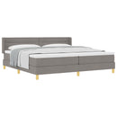 vidaXL Boxrugós ágy fejtámlával Tópszínű 200 x 200 cm szövet