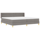 vidaXL Boxrugós ágy fejtámlával Tópszínű 200 x 200 cm szövet