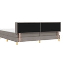 vidaXL Boxrugós ágy fejtámlával Tópszínű 200 x 200 cm szövet
