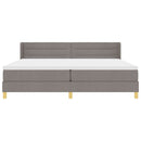 vidaXL Boxrugós ágy fejtámlával Tópszínű 200 x 200 cm szövet