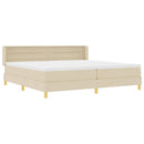 vidaXL Boxrugós ágy matracmal fejtámlával Krém 200 x 200 cm szövet