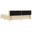 vidaXL Boxrugós ágy matracmal fejtámlával Krém 200 x 200 cm szövet