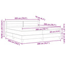 vidaXL Boxrugós ágy matracmal fejtámlával Krém 200 x 200 cm szövet