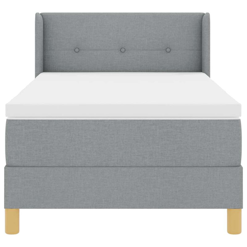 vidaXL Rugós Ágy matracmal Világosszürke 80 x 200 cm szövet