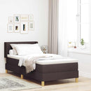 vidaXL Boxrugós ágy matracmal Sötét Barna 190 x 90 cm szövet