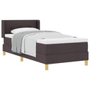 vidaXL Boxrugós ágy matracmal Sötét Barna 190 x 90 cm szövet
