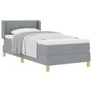 vidaXL Boxrugós ágy matracmal Világosszürke 200 x 90 cm szövet