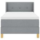 vidaXL Boxrugós ágy matracmal Világosszürke 200 x 90 cm szövet