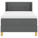 vidaXL Boxrugós ágy matracmal Sötétszürke 200 x 90 cm szövet