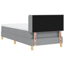 vidaXL Boxrugós ágy fejtámlával Világosszürke 200 x 100 cm szövet
