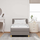 vidaXL Boxrugós ágy fejtámlával Tópszínű 200 x 100 cm szövet