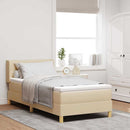 vidaXL Boxrugós ágy fejtámlával Krém 200 x 100 cm szövet