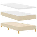 vidaXL Boxrugós ágy fejtámlával Krém 200 x 100 cm szövet