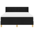 vidaXL Boxrugós ágy matracmal fejtámlával Fekete 190 x 140 cm szövet