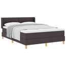 vidaXL Boxrugós ágy matracmal Sötét Barna 190 x 140 cm szövet