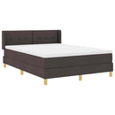vidaXL Boxrugós ágy matracmal Sötét Barna 190 x 140 cm szövet