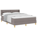 vidaXL Boxrugós ágy matracmal fejtámlával Tópszínű 190 x 140 cm szövet