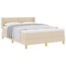 vidaXL Boxrugós ágy párnával fejtámlával Krém 200 x 140 cm szövet
