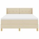 vidaXL Boxrugós ágy párnával fejtámlával Krém 200 x 140 cm szövet