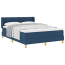 vidaXL Boxrugós ágy matracmal fejtámlával Kék 200 x 140 cm szövet