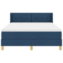 vidaXL Boxrugós ágy matracmal fejtámlával Kék 200 x 140 cm szövet