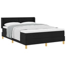 vidaXL Boxrugós ágy matracmal fejtámlával Fekete 200 x 160 cm szövet