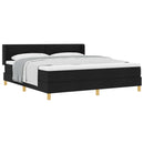vidaXL Boxrugós ágy matracmal fejtámlával Fekete 200 x 180 cm szövet