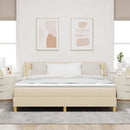 vidaXL Boxrugós ágy fejtámlával Krém 200 x 180 cm szövet