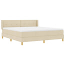 vidaXL Boxrugós ágy fejtámlával Krém 200 x 180 cm szövet