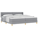 vidaXL Boxrugós ágy fejtámlával Világosszürke 200 x 200 cm szövet