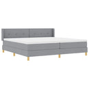 vidaXL Boxrugós ágy fejtámlával Világosszürke 200 x 200 cm szövet